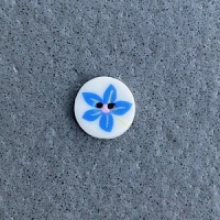 Bright Blue Flower Tiny Circlular Button